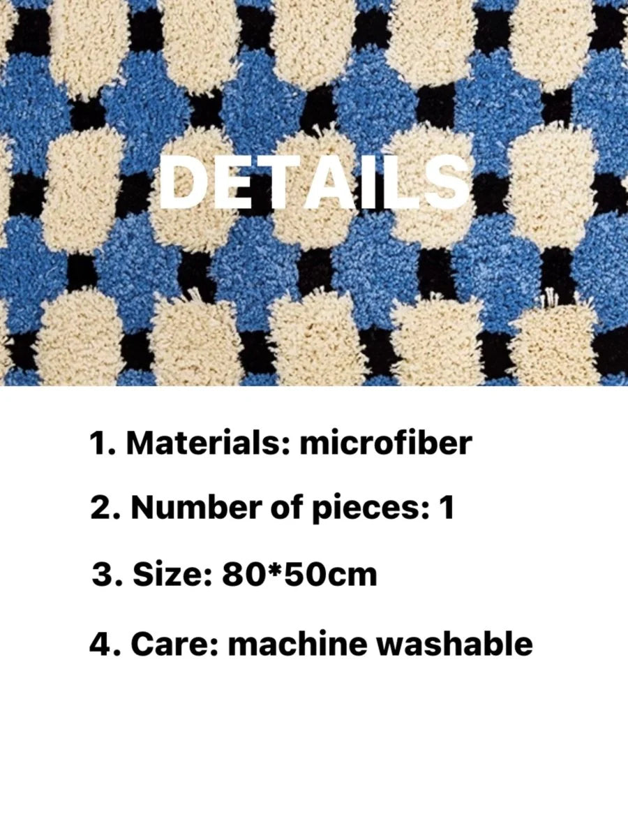 Ultra Soft Modern Geometric Bath Rug, Absorbent, Anti-Slippery Mat