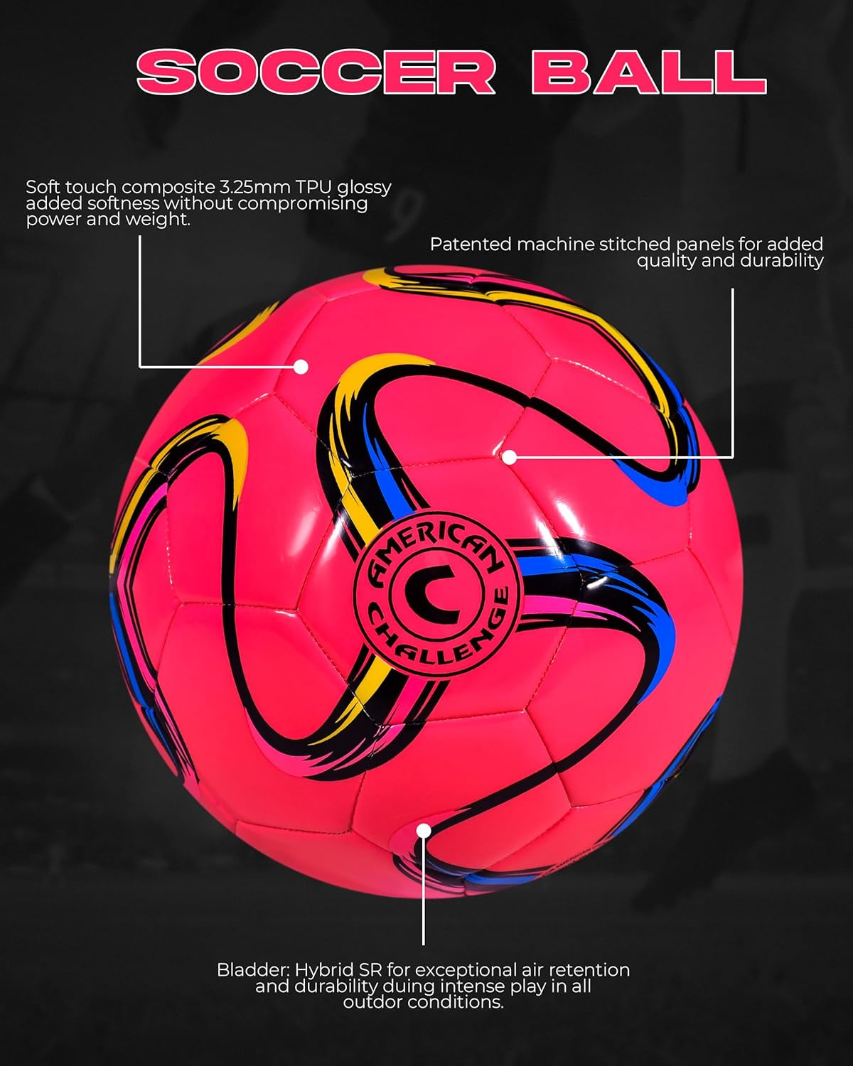 Brasilia Soccer Ball – Soccer Ball Size 5, 4, 3 & 2 – for Youth & Adults – Ideal for Practice, Training & Grass Fields
