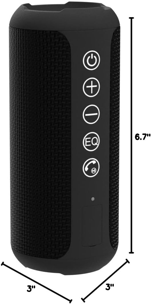 Portable Bluetooth Speaker: IPX7 Waterproof, 24W Loud Sound, Deep Bass, Bluetooth 5.3, LED Lights, Wireless Stereo Pairing, 30H Playtime, for Home/Outdoor/Party/Beach, Birthday Gift (Black)