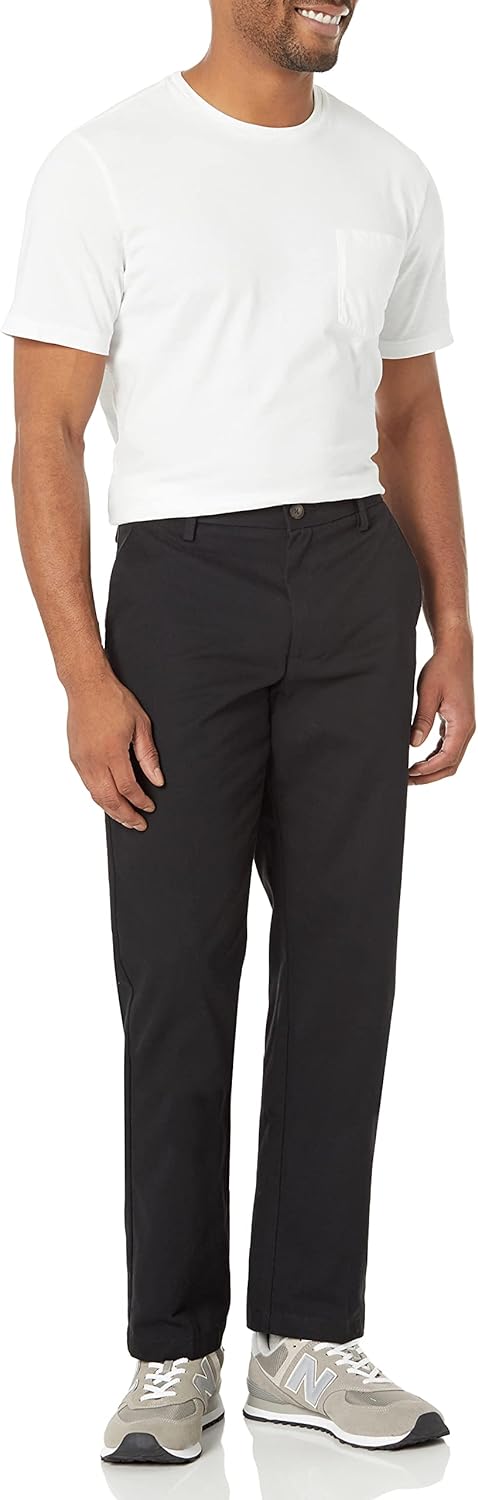 Men'S Straight-Fit Wrinkle-Resistant Flat-Front Chino Pant