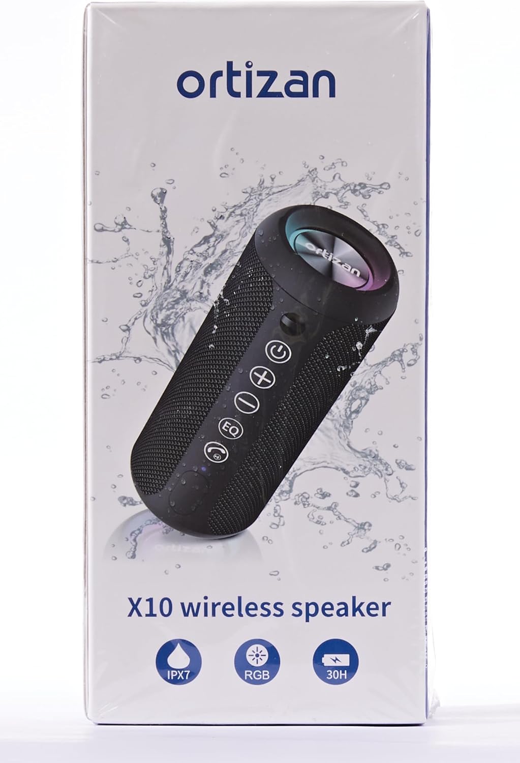 Portable Bluetooth Speaker: IPX7 Waterproof, 24W Loud Sound, Deep Bass, Bluetooth 5.3, LED Lights, Wireless Stereo Pairing, 30H Playtime, for Home/Outdoor/Party/Beach, Birthday Gift (Black)