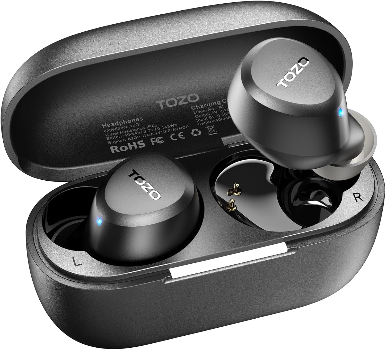 A1 Wireless Earbuds Bluetooth 5.3 Light Weight in Ear IPX5 Waterproof Headphones 2 Mic for AI Calls, Immersive Premium Sound Bass Headset with Charging Case, 32 Presets EQ Customization via App